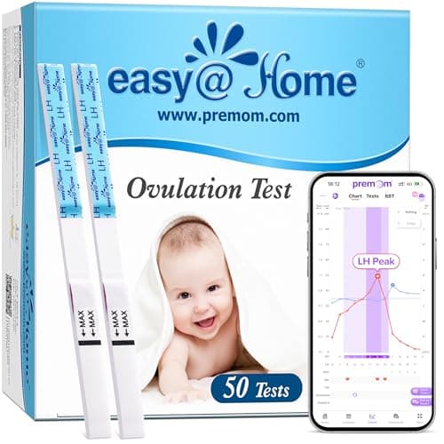 easy@Home 50 Ovulation Test Strips - Cycle & Fertility Tracker