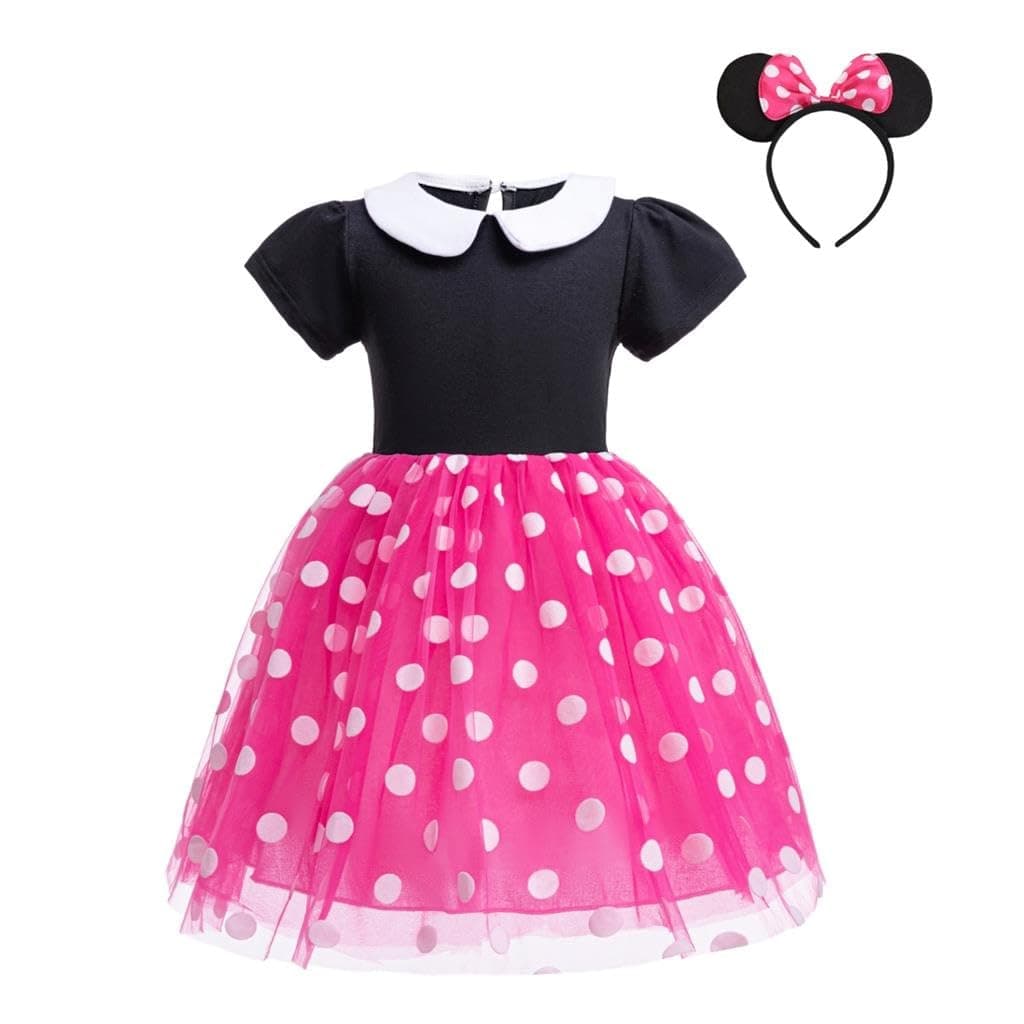 Lito Angels Disfraz Vestido de Princesa Ratona Mouse con Aro de Pelo Orejas de Ratón para Bebe Niñas Talla 18-24 meses, Lunares Rojo (Número de etiqueta 90) — view 11