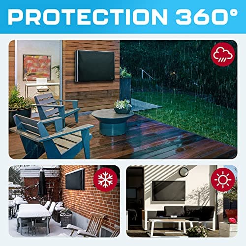 TV Covers Outdoor 50 Inch | Waterproof and Weatherproof TV Covers | Outdoor TV Enclosure | Smart Shield TV Screen Protector for Outside TV | Cover for Moving | TV Display Protectors – Black — view 3