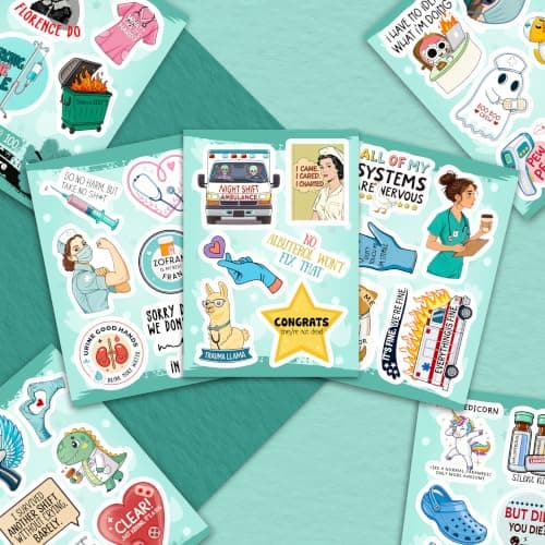 100Pcs Funny Healthcare Stickers and Decals for Water Bottle, Laptop - Funny Healthcare Gifts, Party Supplies & Dacorations - Medical, Nurse, Doctor Stickers Waterproof - Gift for Women & Men — view 5