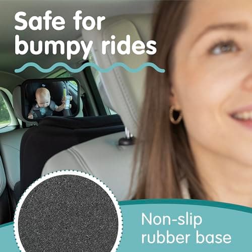 Onco Baby Car Mirror for Back Seat - Double Award-Winning, 100% Shatterproof Mirror, 360° Baby Must Haves, New Born Essentials, Car Mirror Rear Facing, Universal & Shake-Proof — view 3