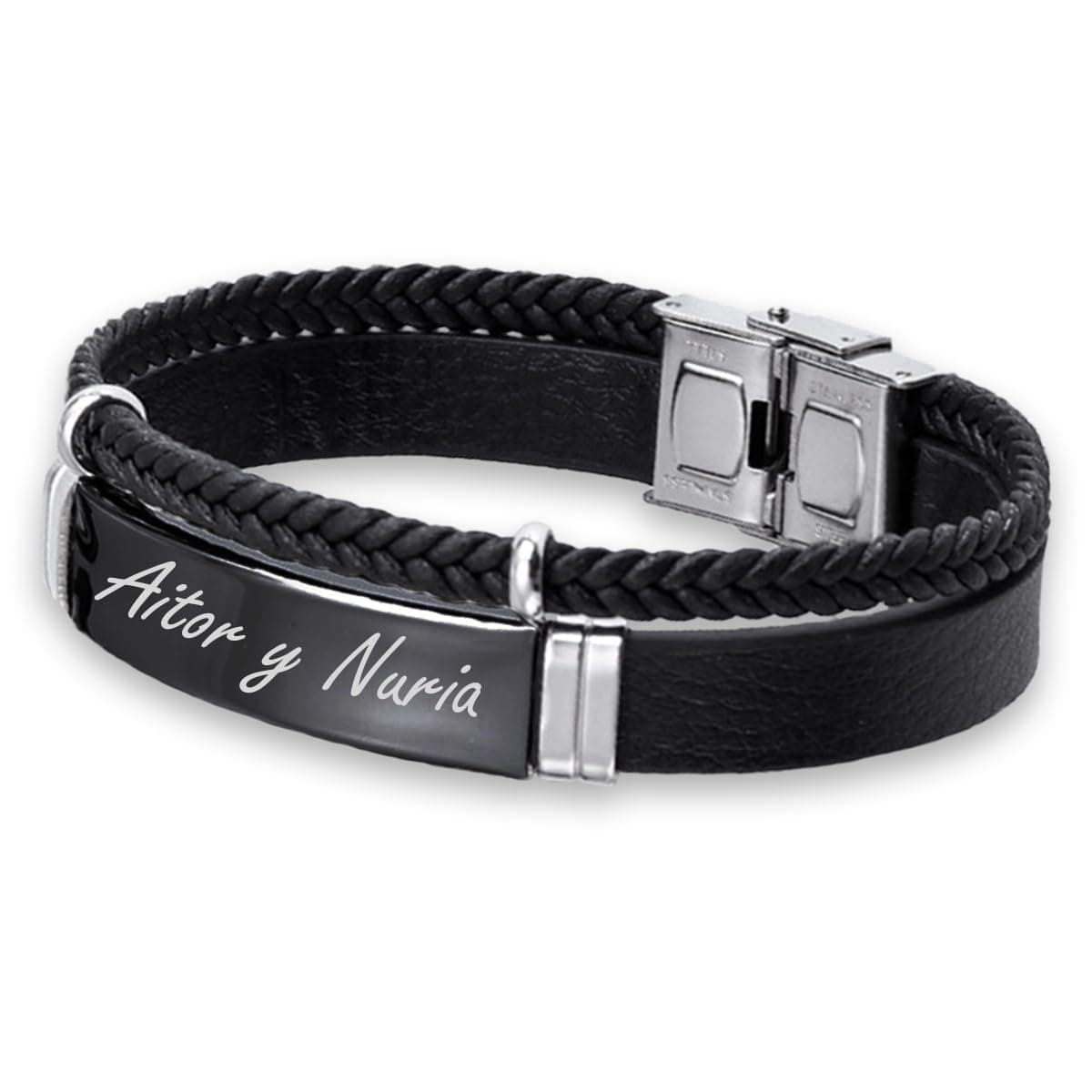 ibera gifts - Pulsera personalizada de acero inoxidable - Regalo Grabado para Hombre Mujer Parejas Amigos - Acabado profesional — view 11