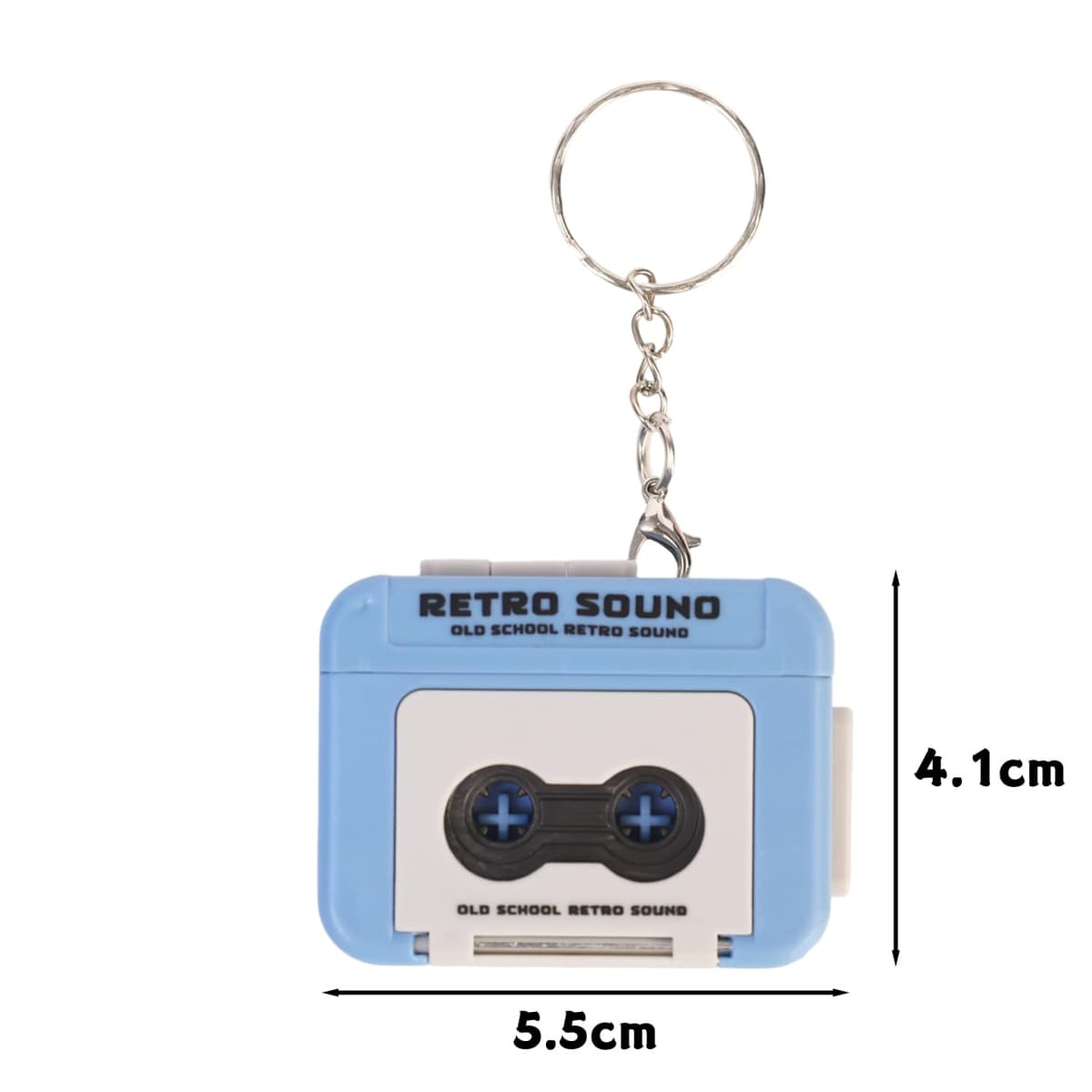1PCS Retro Recorder Key Ring Funny Music Box Pendant Charm Recordable Tape Recorder Keychain Gift,5.5 * 4.1 * 2.2cm — view 2