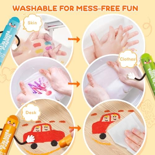 Ellinjan Tempera Paint Sticks For Kids, 24 Colors, Washable & Quick-Drying Twistable Solid Paint, Mess-Free Art Supplies for Drawing & Painting, Ideal Toddler Arts and Crafts Gifts — view 4