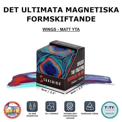 SHASHIBO Shape Shifting Box - Award-Winning, Patented Fidget Box w/ 36 Rare Earth Magnets - Transforms Into Over 100 Shapes, Download Fun in Motion Toys Mobile App (Original Series - Wings) — view 2