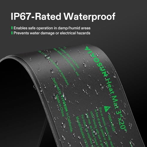VIVOSUN 3x20 Inches Durable Waterproof Seedling Heat Mat Warm Heating Pad for Kombucha Tea, Beer Brewing, Fermentation and Plant Germination — view 3