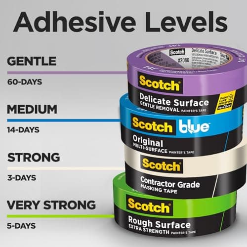 Scotch Contractor Grade Masking Tape, 0.94 inches by 60.1 yards (360 yards total), 2020, 6 Rolls — view 5