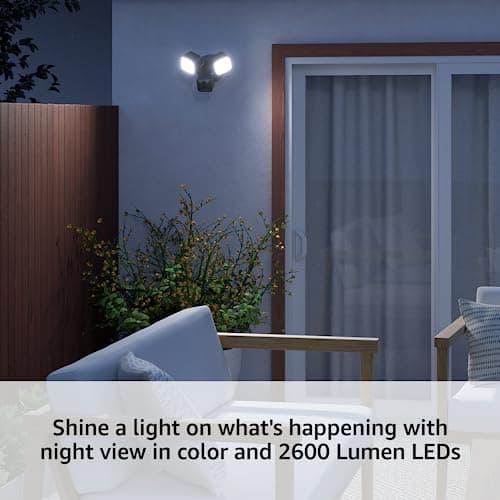 Blink Wired Floodlight Camera - Smart security camera, 2600 lumens, HD live view, enhanced motion detection, built-in siren, Works with Alexa – 1 camera (Black) — view 2