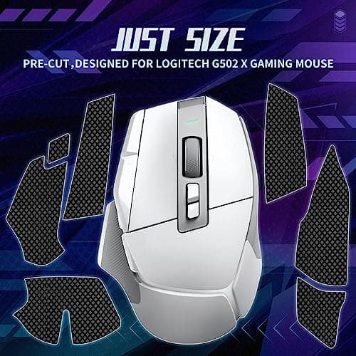 TALONGAMES Mouse Anti Slip Grip Tape Compatible with Logitech G502 X Wired / G502 X Wireless Gaming Mouse, Palm Sweat Absorption, Thin 0.5mm, Cut to Fit, Easy to Apply, Mouse Skin — view 3
