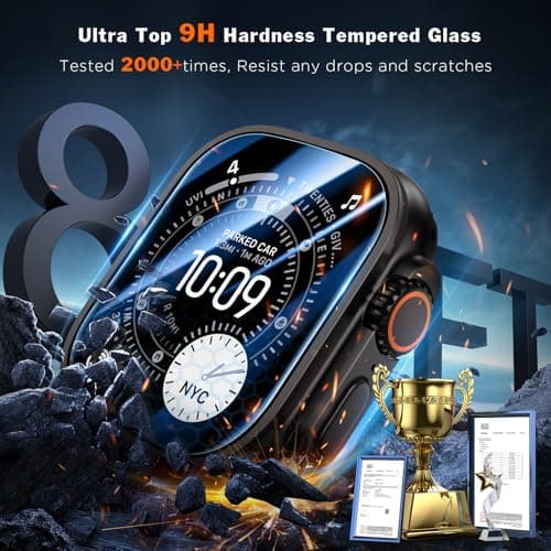 LK 3 Pack for Apple Watch Ultra 3 Screen Protector 49mm [Zero-Fault] HD Top 9H Tempered Glass Apple Watch Ultra / Ultra 2 Screen Protector 49mm with Auto-alignment Installation Frame, Anti-Scratchch