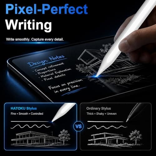 HATOKU Stylus Pen for iPad 2018-2026, 15Min Fast Charge iPad Pencil with High Precision, Tilt Sensitivity, Palm Rejection, Magnetic for Note-Taking Drawing on Apple iPad 6-11/Air/Pro/Mini - No Pairing — view 2