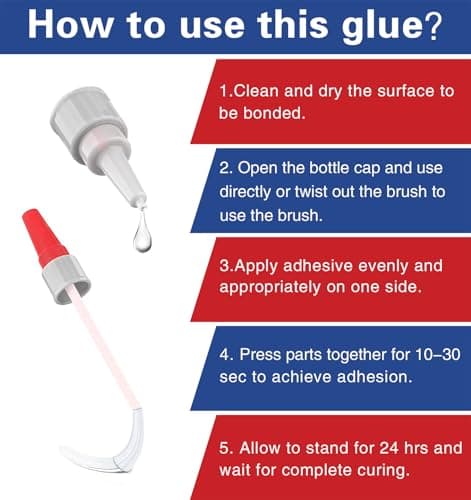 (2-in-1) Super Glue with Brush Applicator & Nozzle,Mess Free Superglue Brush,Instant Glue for All Purpose and Fast Setting,3000 CPS No Stain Waterproof Clear Ca-Glue — view 5