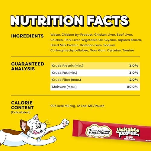 Temptations Creamy Puree Squeezable Lickable Cat Treats, Wet Cat Treats with Beef Liver, 0.42 oz. Tubes, 4 Count, Pack of 11 (44 Total) — view 3