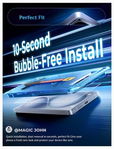 MAGIC JOHN for Samsung Galaxy S26 Ultra Screen Protector 6.9 inch, Fast Easy Installation, Auto Dust-Elimination, 9H Tempered Glass HD, Fingerprint Unlock, Bubble Free, Anti-Scratch, 2 PACK — view 2