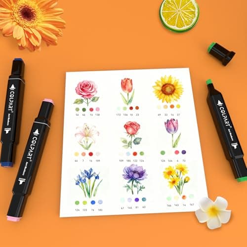 colpart 120 Colors Alcohol Markers Brush Tip Dual Tip Art Markers Christmas Gifts Marker Pens for Adult Coloring Painting Supplies Perfect for Painting, Coloring, Sketching and Drawing — view 2