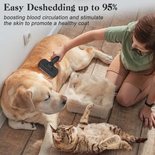 Swihauk Self Cleaning Slicker Brush for Dogs & Cats - Skin Friendly Deshedding and Grooming Brush for Haired Pets, Pet Supplies Accessory, Black — view 4