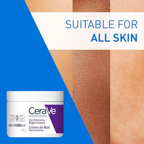 CeraVe Night Cream for Face, Skin Renewing Moisturizer for Men & Women With Hyaluronic Acid, Niacinamide, Bio Peptides & Ceramides. Fragrance Free, Non-comedogenic, Suitable for Sensitive Skin — view 3