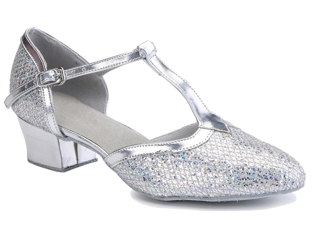 T-Starp - Zapatos de baile latino sintéticos con purpurina para mujer, para bodas, bailes de baile latino — view 26
