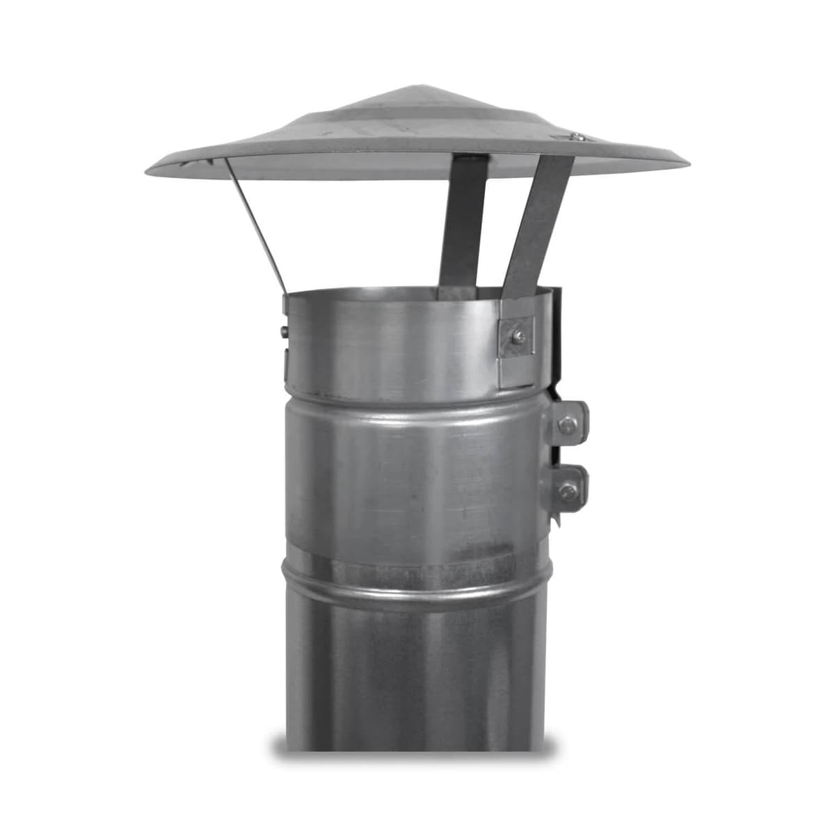 Sombrerete Chimenea 350mm Antilluvia Galvanizado - Sombrero Fijo para Tubos y Conductos - Caperuza Antipajaros Estufa Leña - Serie Lisa y Helicoidal — view 5
