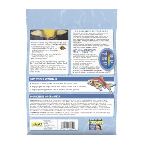 TetraPond Spring And Fall Diet 3.08 Pounds, Pond Fish Food, For Goldfish And Koi, 7 L