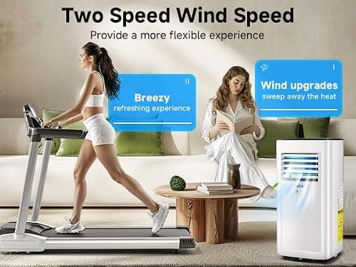 pasapair 8000 BTU Portable Air Conditioner, Quiet AC Unit for for Rooms up to 320 Sq.Ft, 4-IN-1 Cooling Fan with Remote/WiFi/Alexa, Dehumidifier for Home, Office, 24H Timer & Easy-Install Window Kit — view 5