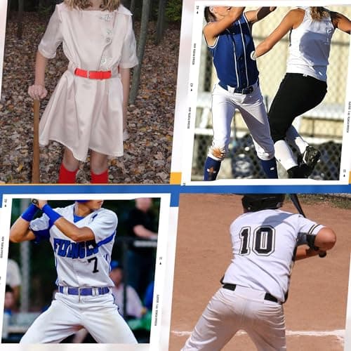 Youth Baseball Socks and Belt Combo, Set 2 Football Baseball Socks with Elastic Softball Belt for Boys Red — view 5