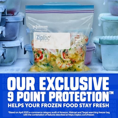 Ziploc Gallon Food Storage Freezer Bags, Stand-Up Bottom, Easy to Fill, 16 Count — view 2