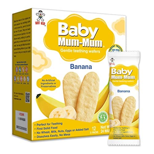 Want-Want Baby Mum-Mum Rice Rusks, Banana, Gluten Free, Allergen Free, Non-GMO, Rice Teether Cookie for Teething Infants, 50g, 24 Rusks per Box - Case Pack of 6 — view 3