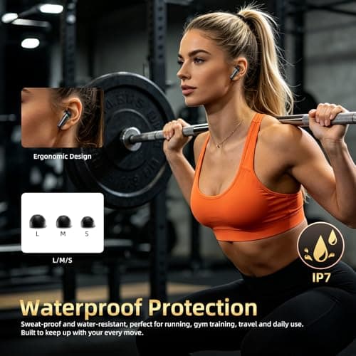 Headphones Bluetooth 6.0 Wireless Earbuds, HiFi Ear Buds, Air Pro 4, 3g Lite Earphones ENC Noise Cancelling and AI Chip Wireless Headphones, IP7 for iPhone Samsung Google Android iPad Adults Student — view 8