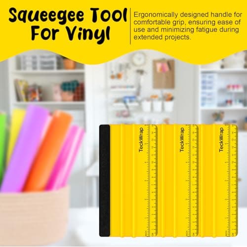TECKWRAP Felt Squeegee Scraper Tool for Vinyl, Yellow, 6"x2.9" — view 3