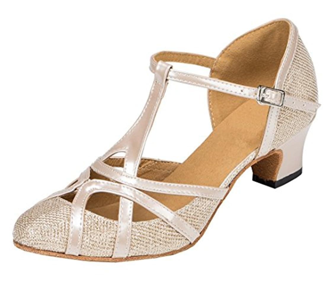 T-Starp - Zapatos de baile latino sintéticos con purpurina para mujer, para bodas, bailes de baile latino