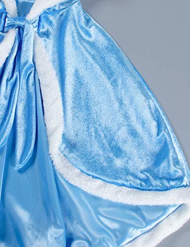 Party Chili Fur Princess Hooded Cape Cloaks Costume for Girls Dress Up Blue 4-5 Years(120cm) — view 8