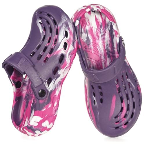 Gaatpot Unisex Arch Support Garden Clogs,Purple,7-8 W/5.5-6.5 M
