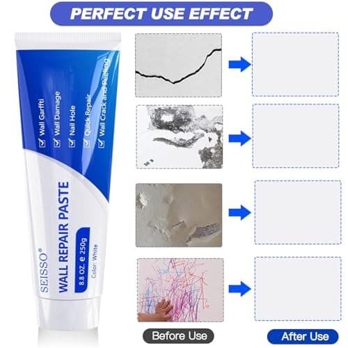 SEISSO Drywall Repair Kit, 500 g Wall Mending Agent- 2 Pack, Wall Spackle Repair Kit with Scraper, Patch for Wall Hole Filler, White Spackle Wall Repair Paste, Plaster Dent — view 2