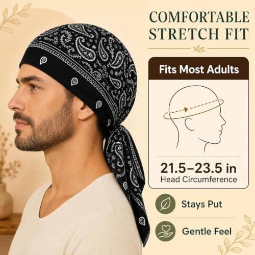 5 PCS Paisley Cooling Headscarf Cap Set, Stretchy Helmet Liner Bandana Cap, Breathable Sweat Wicking Head Wrap Hat, Lightweight Stretch Bandana Beanie for Cycling, Running, Motorcycle Helmet Liner