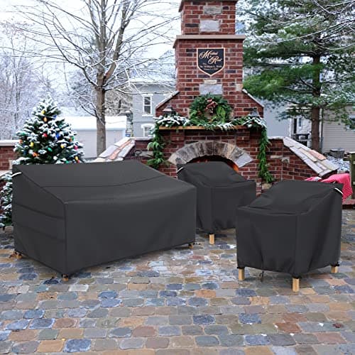 Gasadar Patio Sofa Cover Waterproof for 2-Seater Outdoor Sofa Loveseat and Furnitures,Heavy Duty Outdoor Couch Covers, Anti UV and Dustproof, 60" L×34" D×31" H, Black — view 6