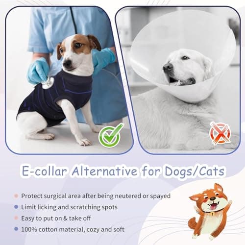 Kuoser Recovery Suit for Dogs, Female Male Dog Onesie for Spay Neuter, Anti Licking Dog Surgery Recovery Suit Soft Dog Bodysuit for Small Medium Large Dogs, Substitute E-Collar & Cone — view 5