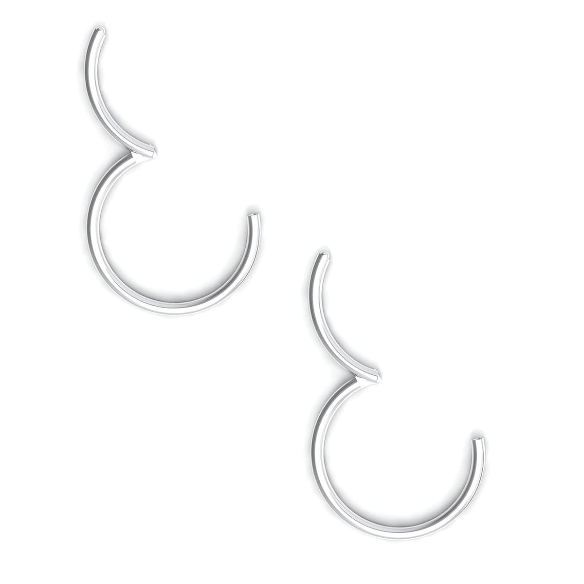 Body CAC 0.8mm/1.0mm/1.2mm/1.6mm/2.0mm/3.0mm/4.0mm/5.0mm/6.0mm Steel Hypoallergenic Clicker Hinged Nose Septum Ring Hoop with Colour Gold-Silver tone-Black-Rose gold — view 24