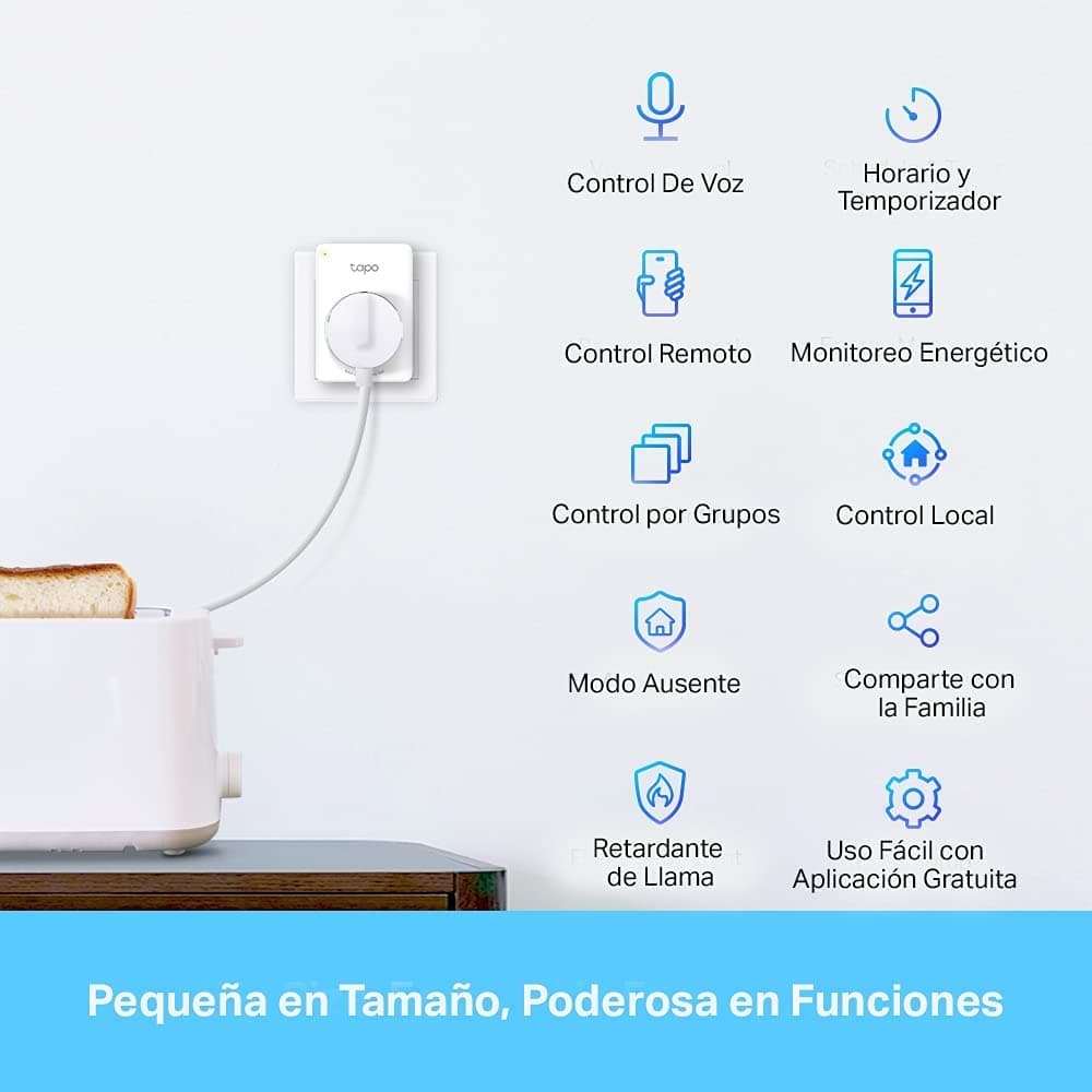 Tapo P110 (4 paquetes) – Mini enchufe inteligente Wi-Fi (con monitoreo de energía), programación encendido/apagado, ahorro de energía, compatible con Alexa y Google Home — view 2