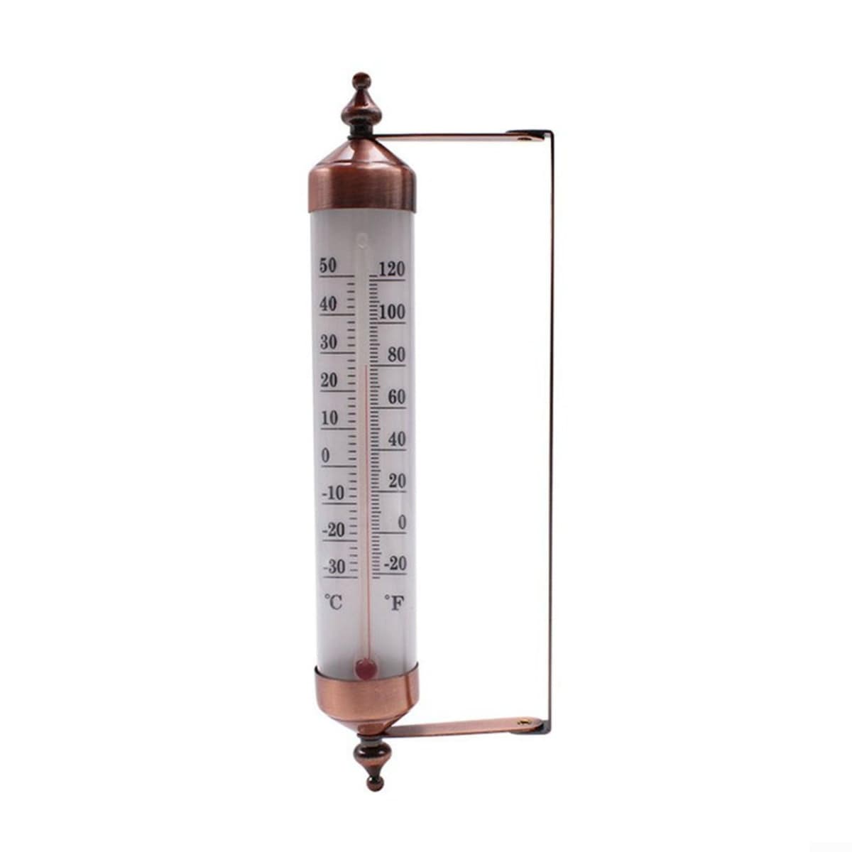 Termómetro de metal de 10 pulgadas para interiores y exteriores, con doble escala Fahrenheit Celsius, medidor de temperatura inalámbrico para montaje en pared, para jardín, patio, cocina