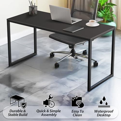SHW Mission 40-Inch Home Office Computer Desk, 100 x 50 cm, Black — view 3