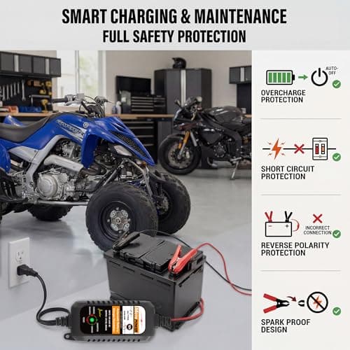 MOTOPOWER MP00205A 12V 800mA Automatic Battery Charger, Battery Maintainer, Trickle Charger, and Battery Desulfator — view 10