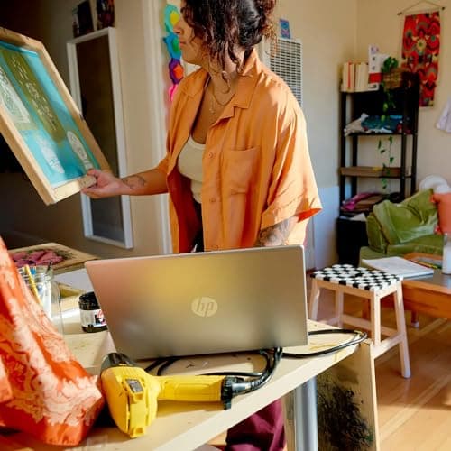 HP 15.6" Touchscreen Laptop, 64GB RAM 2.5TB Storage (2TB SSD+512GB Docking Station Set), 6-Cores Intel Core i3, Windows 11, PLUSERA Earphones, Silver — view 5