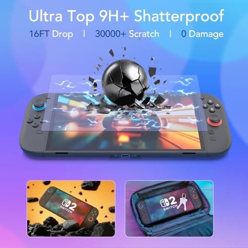 2-Pack Screen Protector Compatible with Nintendo Switch 2 [7.9 inch 2025], Tempered Glass, with Installation Frame, Bubble Free, HD-Clear, Anti-Scratch, Touch Sensitive, Full Coverage — view 5