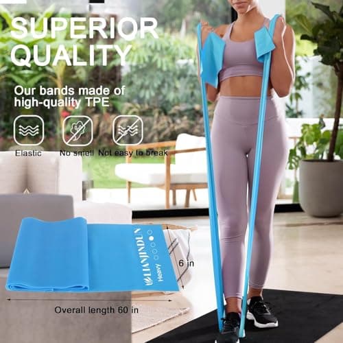 Lianjindun 5 Pcs Professional Resistance Bands. Latex-Free, Pilates Band, Work Out Bands, Stretch Bands for Working Out Women or Men, Exercise Bands Set for Pilates, Physical Therapy, Yoga — view 3