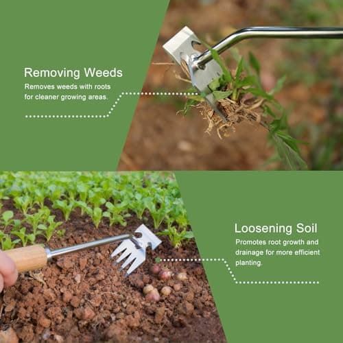Orelex Weed Puller Tool, Gardening Tools, Dandelion Removal Tool, Garden Weed Pulling Tool, Garden Fork, Stainless Steel, Anti-Detachment, Portable Gardening Hand Tools for Backyard Weeding — view 5