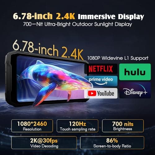 Blackview Rock 5 Smartphone 20000mAh Battery 6.78" 120Hz 108MP Camera