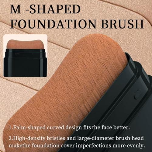 Foundation Stick, 2 in 1 Dual-Ended Long-Lasting Concealer Korean Foundation Contour Stick, Waterproof Contouring foundation with Brush, Full Coverage Matte Finish for Face Makeup(03#LIGHT SKIN) — view 3