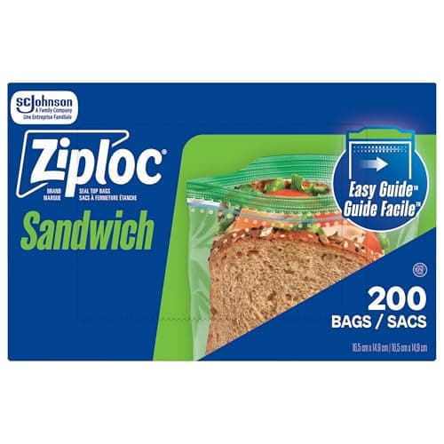 Ziploc Sandwich Bags for On-the-Go Freshness, Grip 'n Seal Technology for Easier Grip, Open and Close, 180 Count