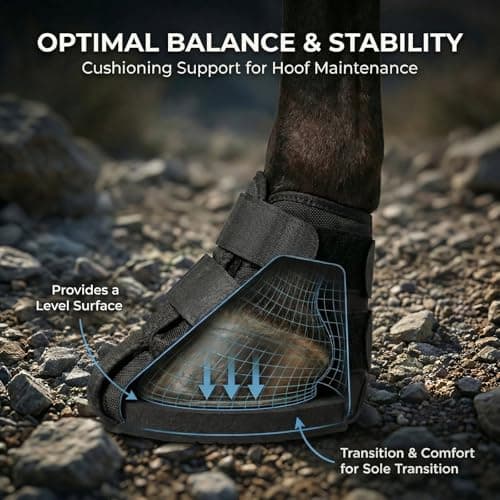 Horse Hoof Balance Pads Trim to Fit Boot Inserts Shock Absorbing Cushion for Asphalt & Rocky Terrain Supportive Pads for Sensitive Hooves & Barefoot Transition 12mm Thick Black 1 Pair — view 3
